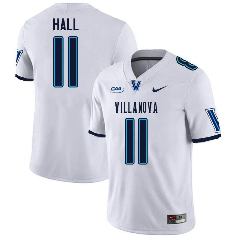 Villanova Wildcats #11 Jason Hall College Football Jerseys Stitched-White